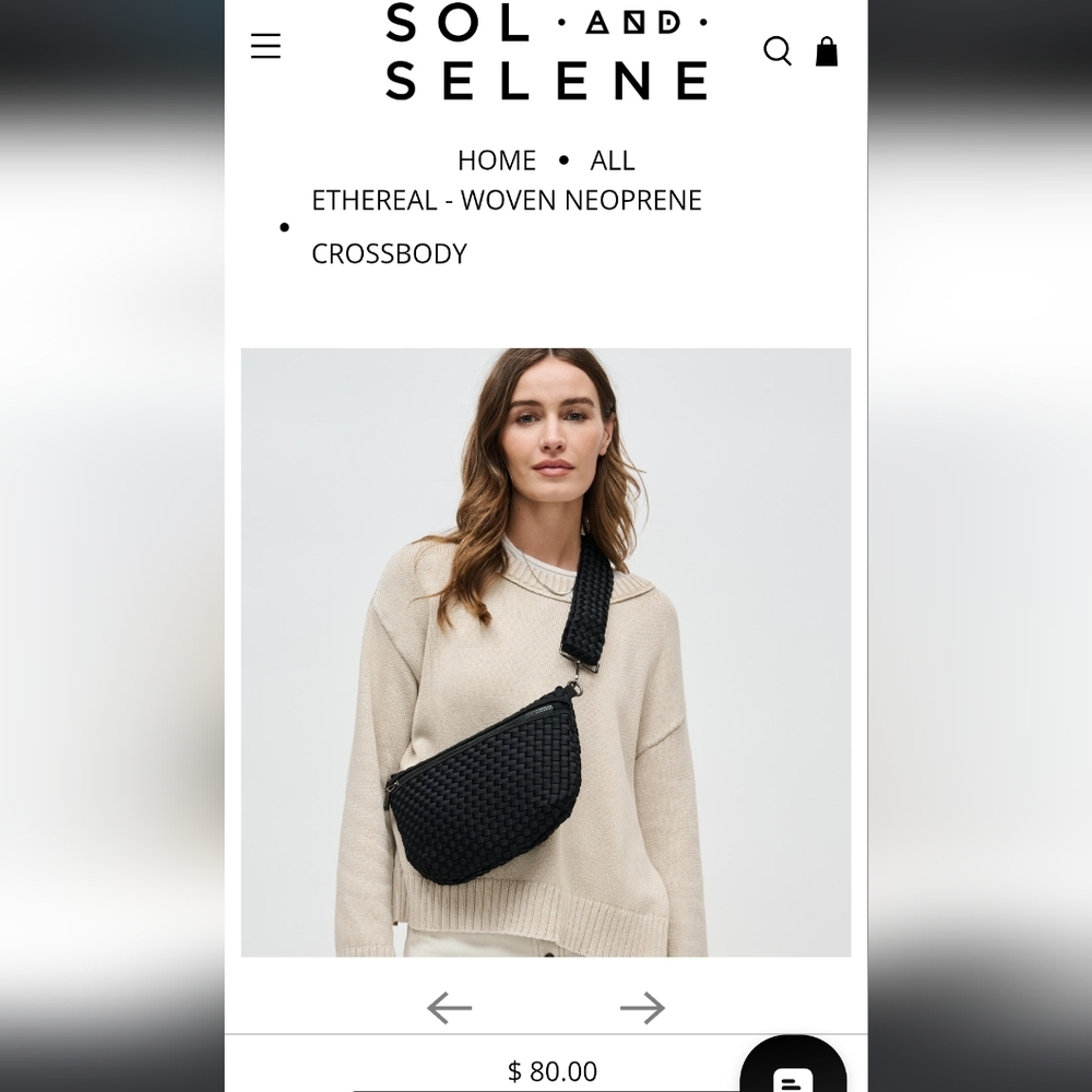 SOL And SOLENE Etheral Neoprene Crossbody NWT + Dustbag